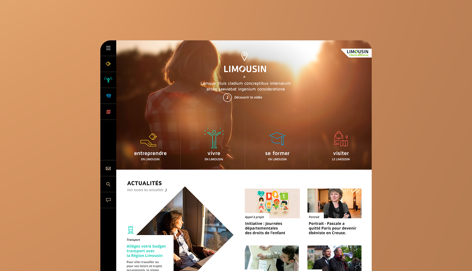 Vignette projet Limousin région Limousin.fr site web responsive webdesign