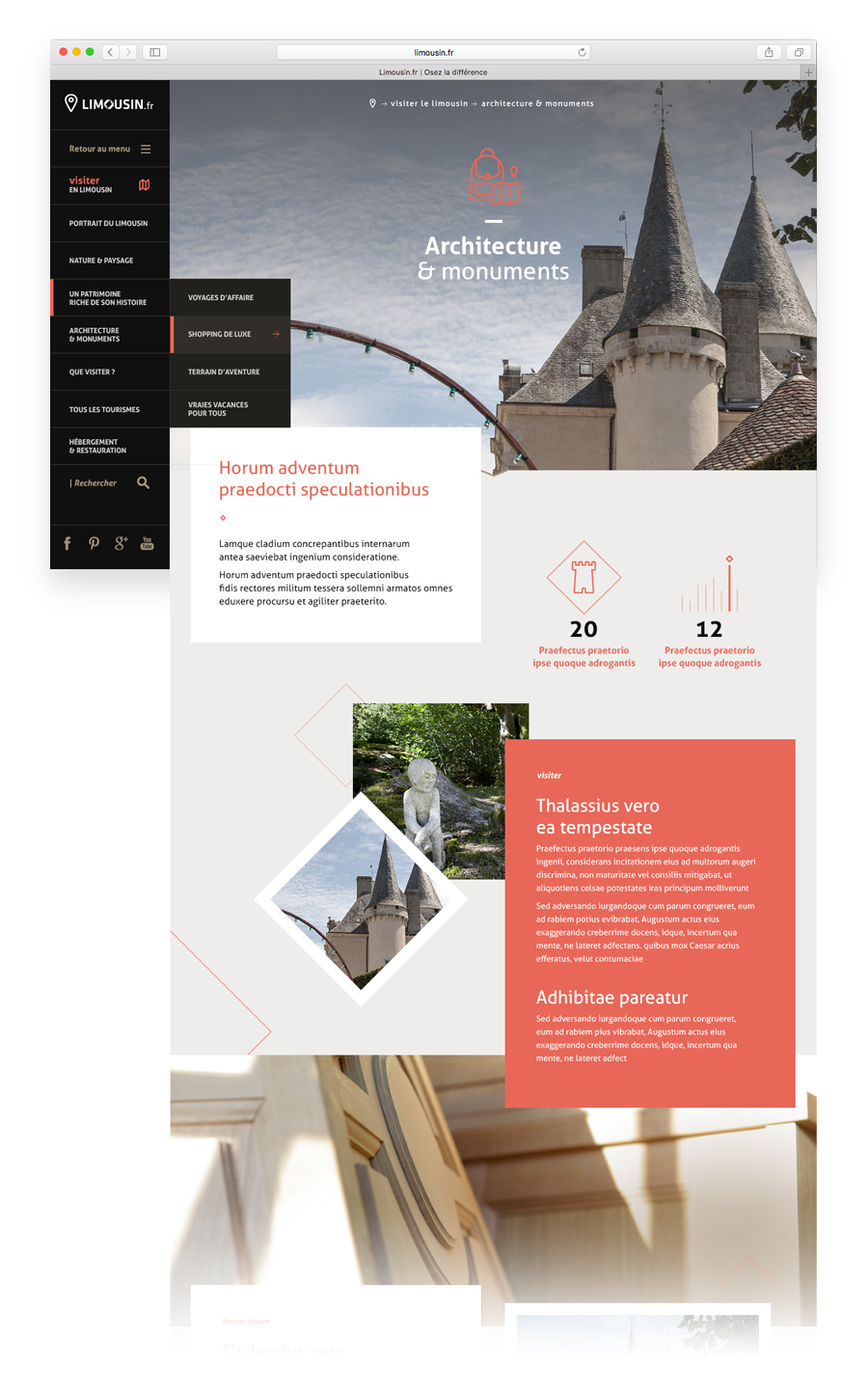 design de la page contenu du site limousin.fr