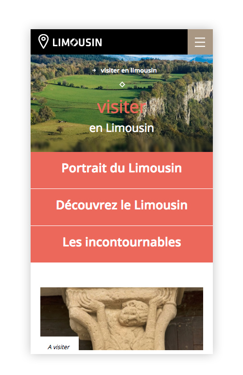 design responsive page visiter le limousin